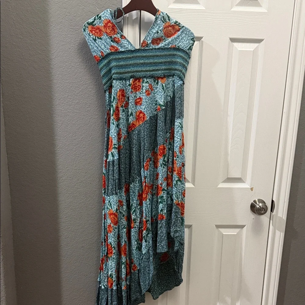 Free people intimately Gabriela maxi floral boho halter dress size large